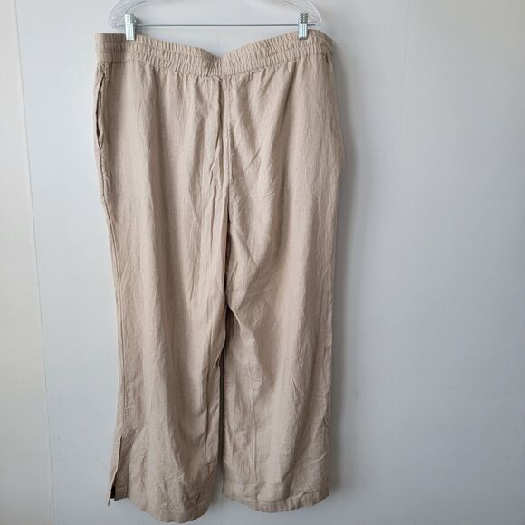 Naturals d&co. womens linen blend pants size 1X Drawstring waist minimalist - Picture 2 of 9